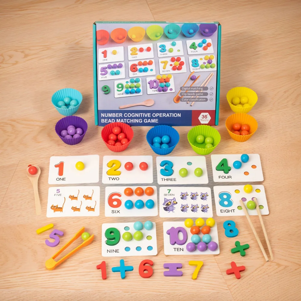 Wiskundeleermiddelen voor kinderen Baby Nummer Cognitie Rekenkundige Matching Educatief Vroeg Onderwijs Speelgoed Montessori Onderwijs