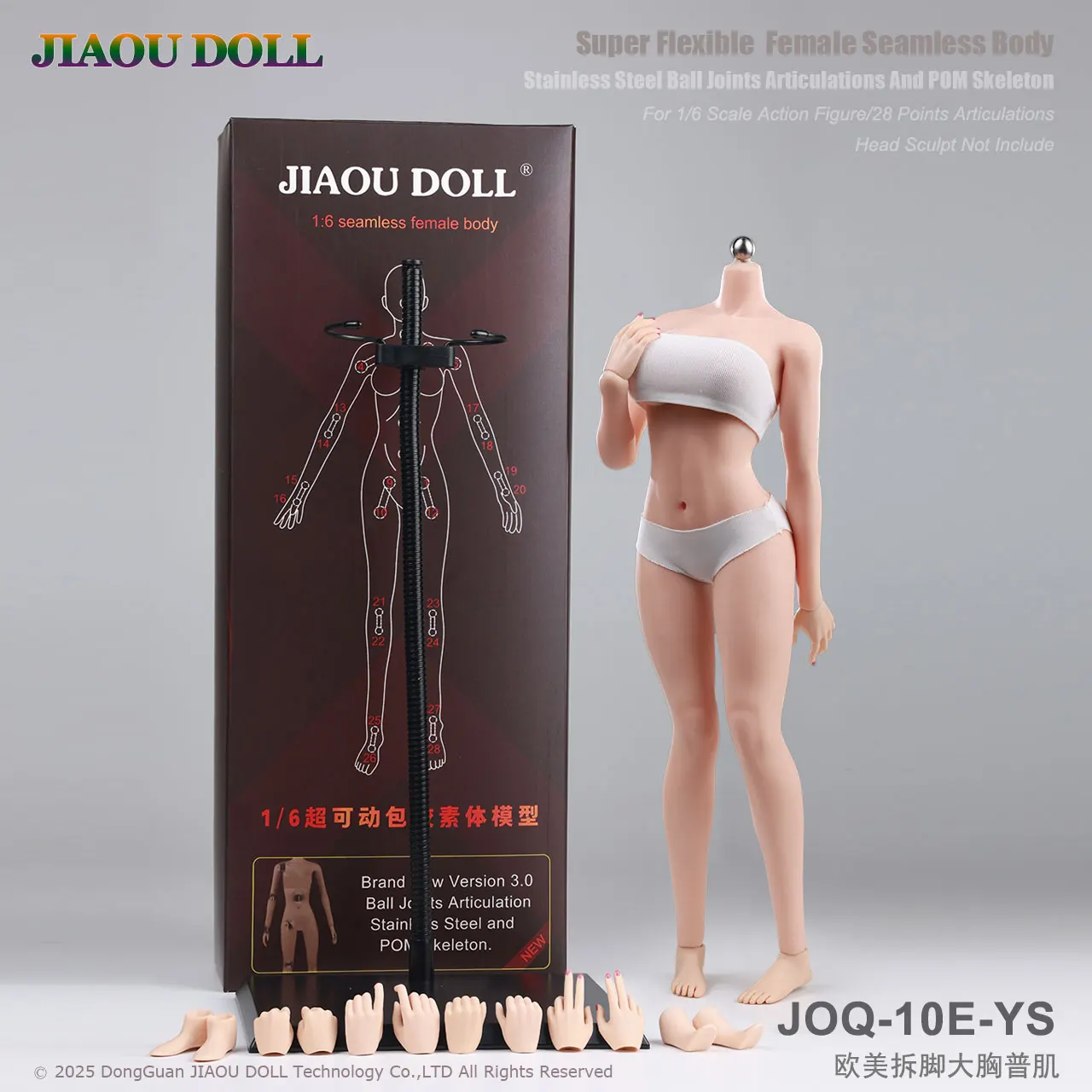 ตุ๊กตา Jiaou รุ่น Joq-10e ขนาด 1/6 ฟิกเกอร์แอคชั่นหญิงยุโรปแบบยืดหยุ่นพิเศษ พร้อมเท้าถอดได้ อกใหญ่ รูปร่างไร้รอยต่อ รุ่น Kt