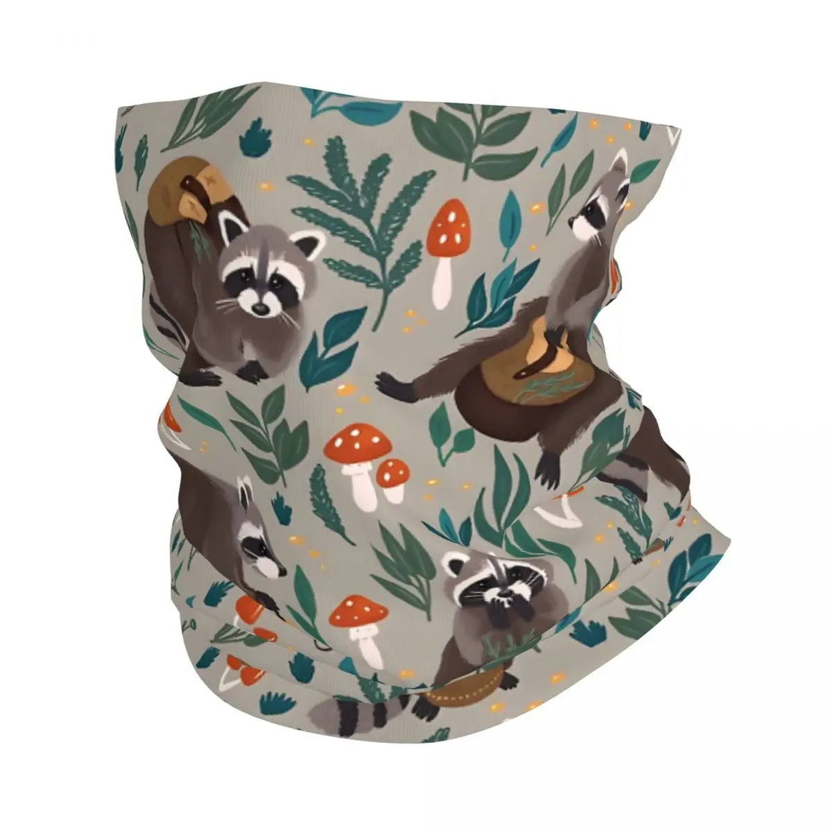 Raccoons Grey Bandana Neck Cover Wrap Scarf Balaclava Cycling Unisex Adult Breathable