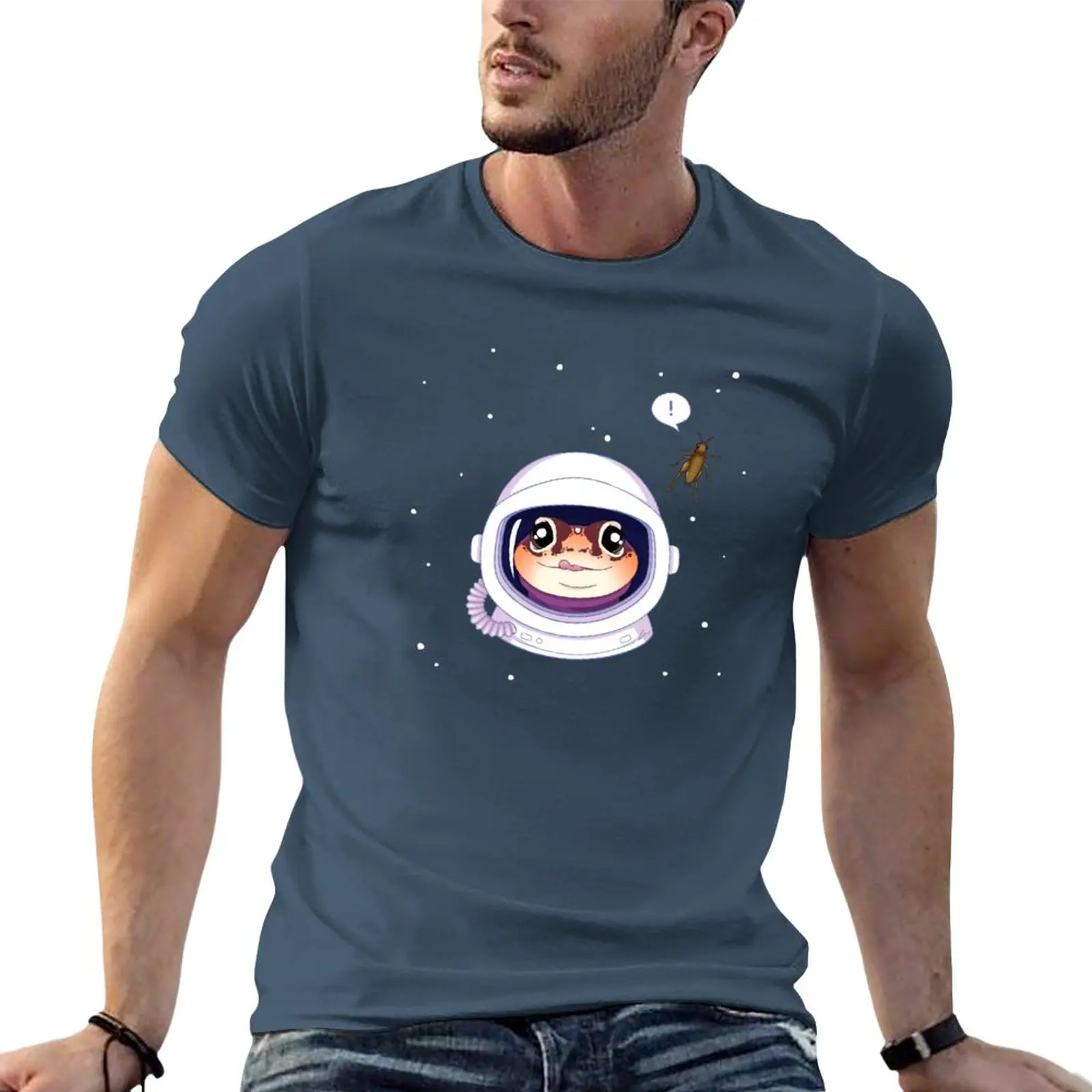 New African Fat Tailed Gecko, Space Theme! Astronaut Gecko T-Shirt tops black t shirt mens champion t shirts