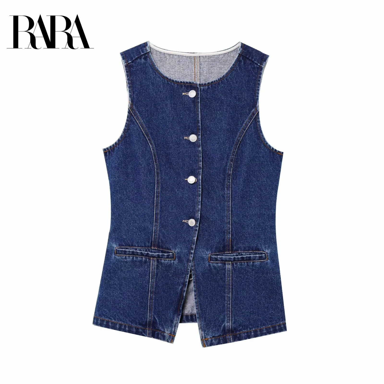 

RARA Women's Sleeveless Button Denim Vest for Casual Summer Wear Trendy and Comfortable Summer Outerwear