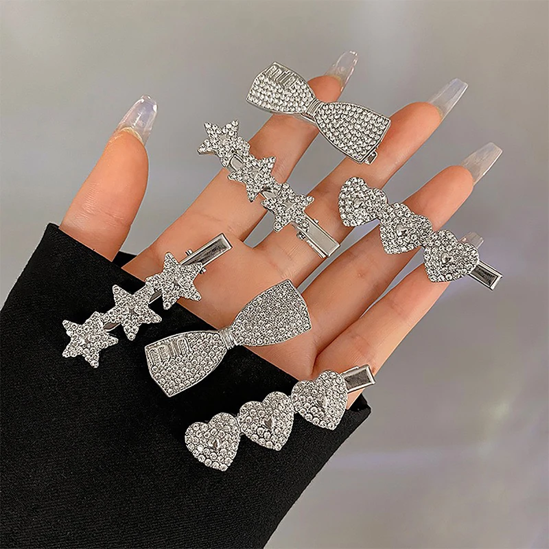 

Metal Love Heart Hairpins Ins Sweet Edge Bangs Clip Duckbill Clip Side Clip Hairpin Headdress Female Hair Accessories