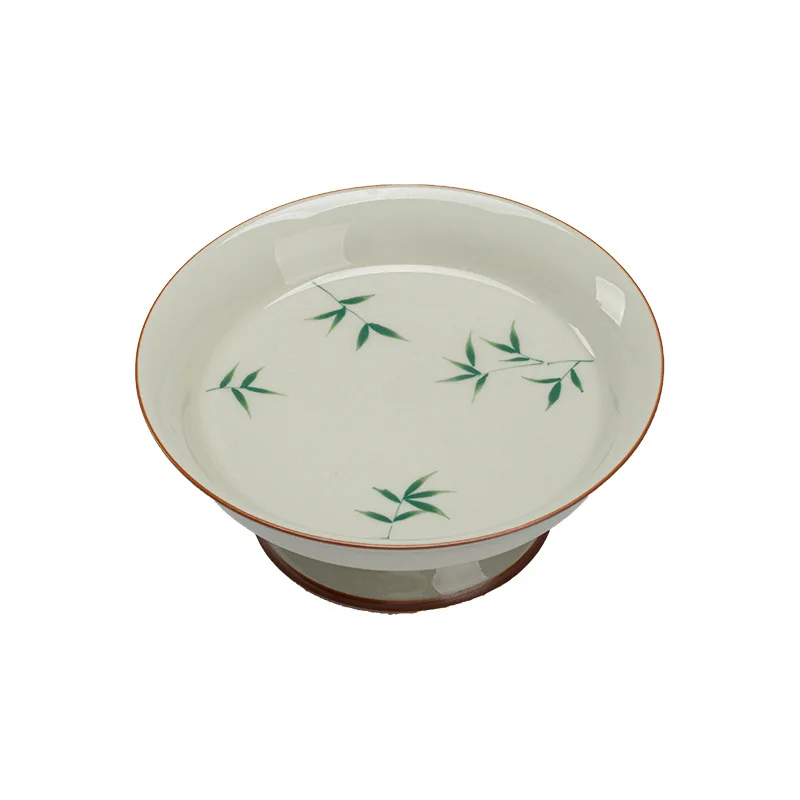 Green Bamboo Kung Fu Tea Set Ceramic Cover Bowl Teacup Pot Bearing Master Cup