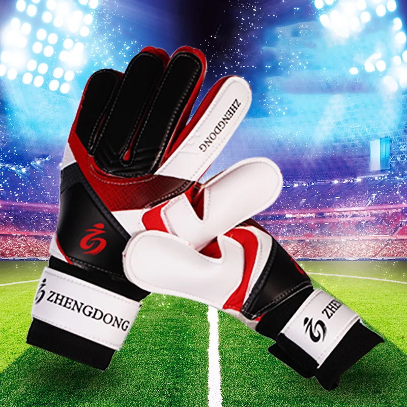 1Pair Soccer Goalkeeper Gloves Finger Protection Goal Thickened Latex Football Gloves Primary And Secondary School Student Adult