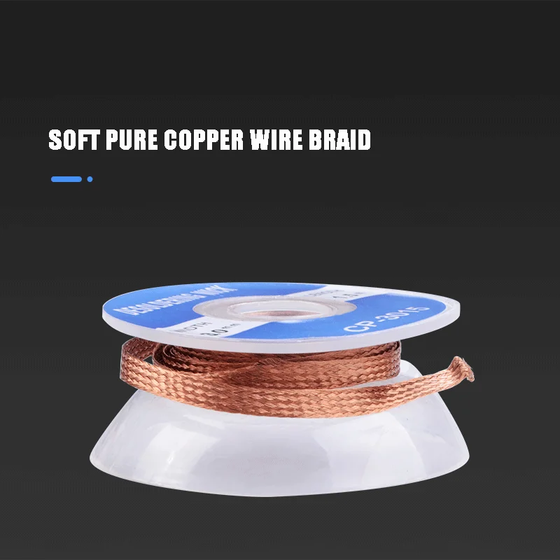 Tin Removal Wire Desoldering Braid Tape Copper Solder Wire Soldering Wick Removal Tin Welding Wire Repair Tool 1.5/2/2.5/3/3.5mm