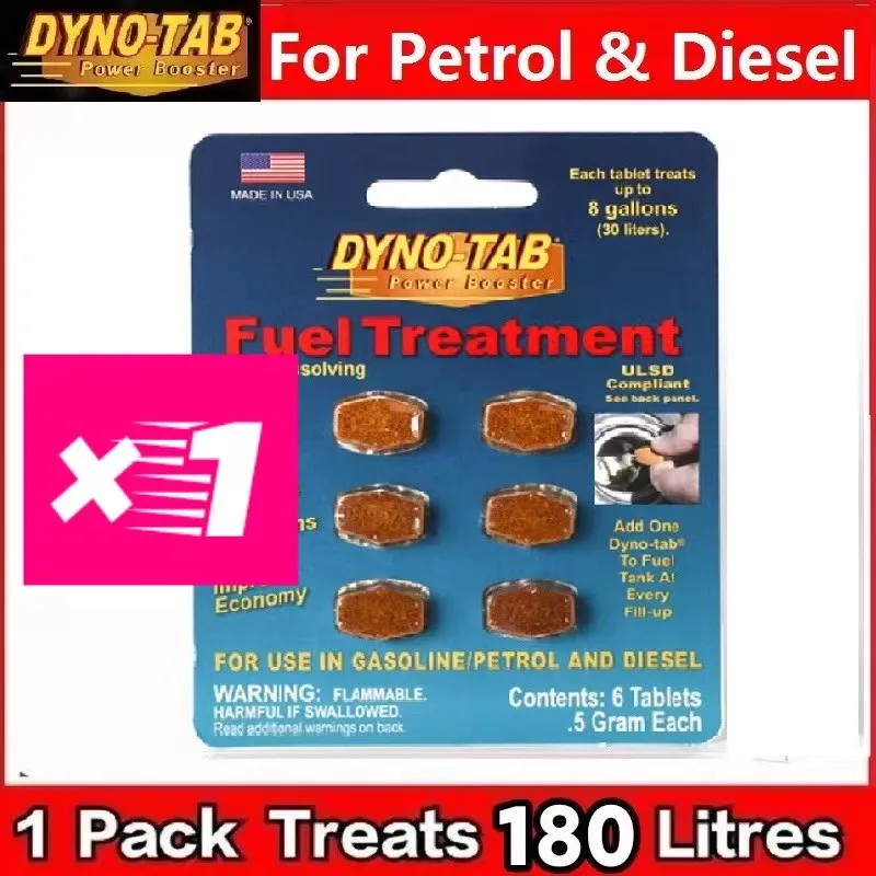 Dynotab Fuel Treatment Boost Octane Reduce Carbon Deposits Increase MPG Power Strength Help Improe Fuel Economy  Made in USA