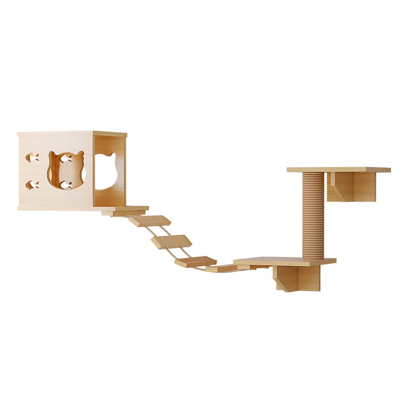 

Настенная рама для лазания для кошек, прудборд для кошек из массива дерева