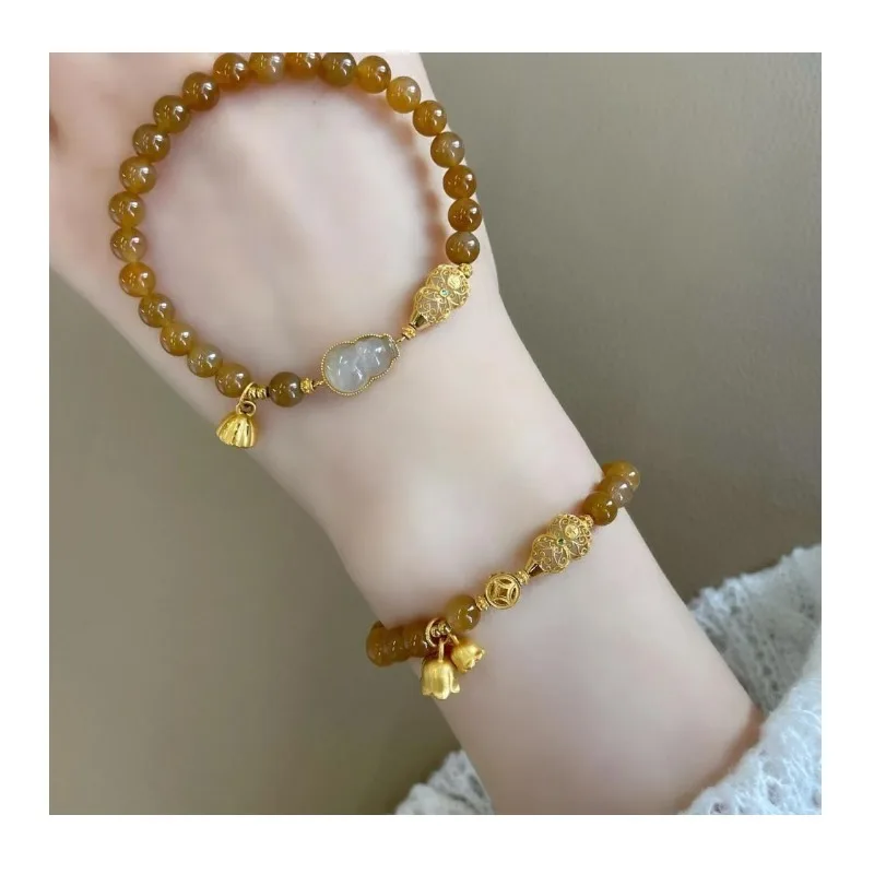 

New Chinese-style Lily of The Valley Flower Small Fulu Bracelet Means Good Temperament, Versatile and White, High-end Artificial