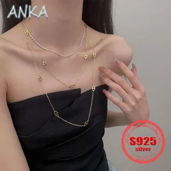 silver 925 necklace pig nose k gold necklace high quality simple geometric collarbone chain jewellery women gold 925 necklace