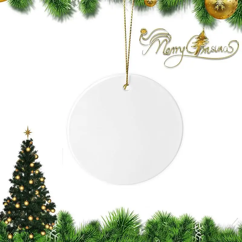 

Ceramic Sublimation Ornaments 25Pcs Hanging Sublimation Ornaments Blanks Round Blank Ceramic Ornament for Print DIY Gift