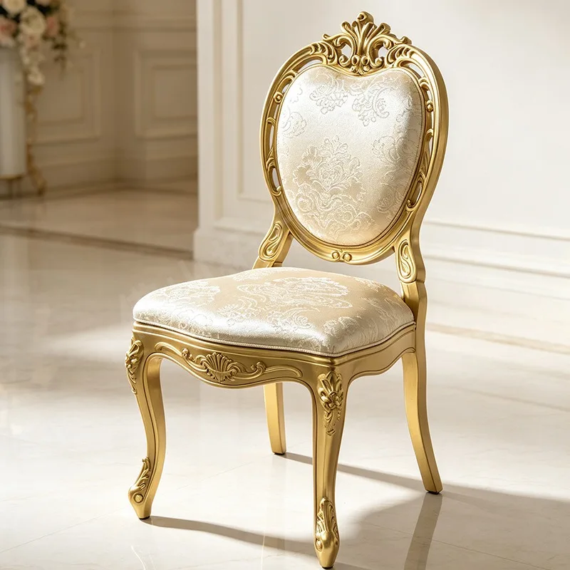Living room furniture Plastic dining chair Electroplating chair Hotel banquet hall Soft back-to-back gold silver wedding chair