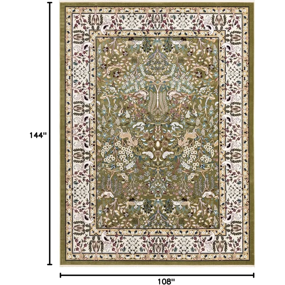 Narenj Collection Area Rug – Bristol (Grün/Elfenbein)