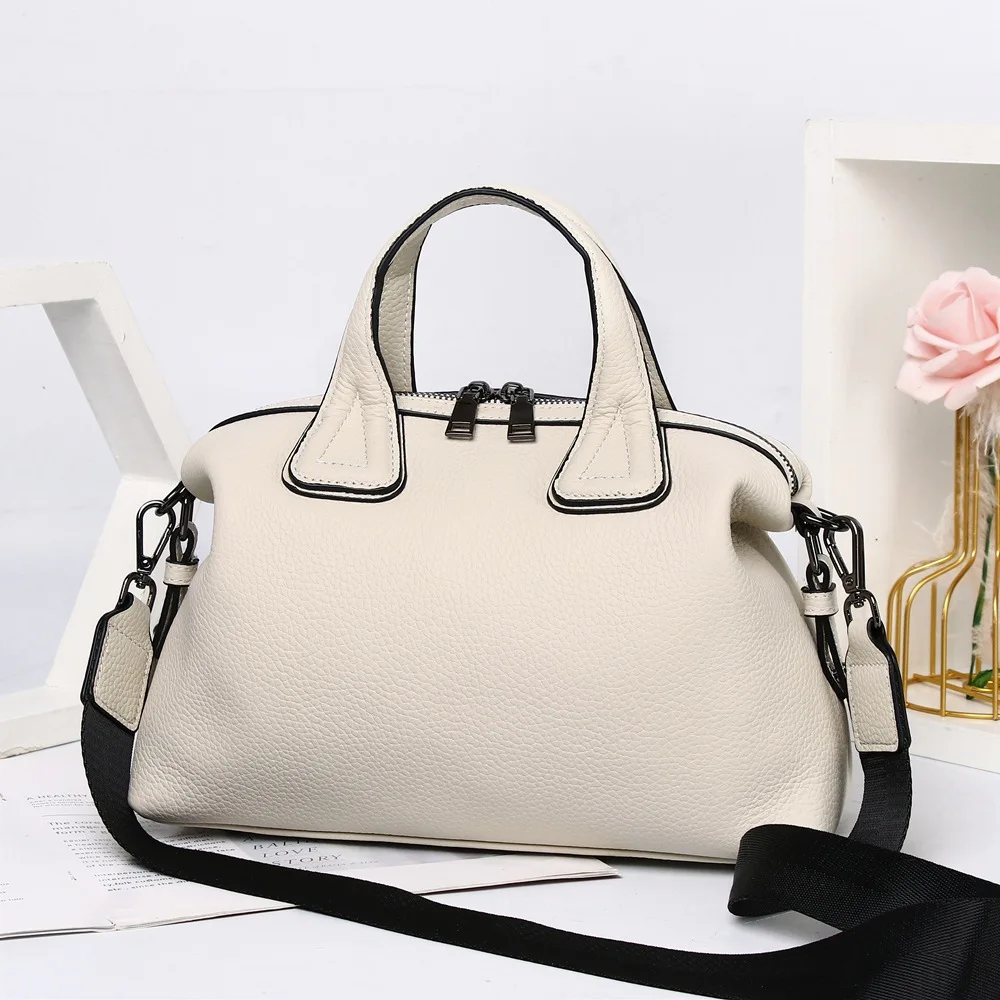 Imagem -03 - Nova Marca Famosa Designer de Moda Feminina Tote Bolsa de Couro Genuíno Hobos Grande Capacidade Ombro Crossbody Bolsas Preto