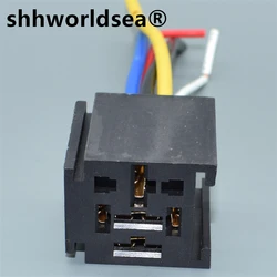 shhworldsea 12V/24V 80A 5P Car Relay Holder general auto relay socket Auto Connector MOTO for big flat pins suitable