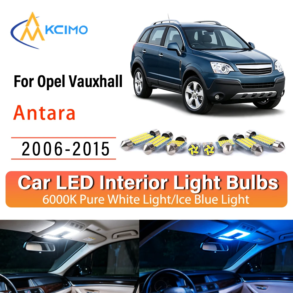 Premium Cozy LED Interior Lights For Opel Vauxhall Antara 2006-2015 Super Bright, Quick Setup Blue Light, White Light Kit Sturdy