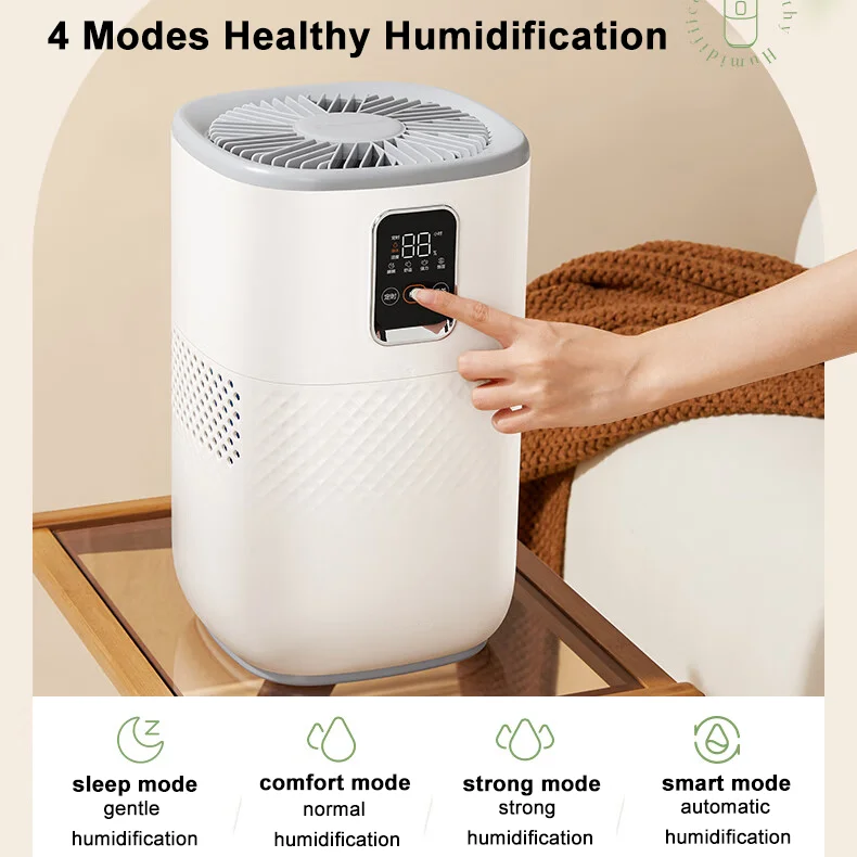 Humidificador evaporativo con pantalla LED, dispositivo inteligente de escritorio, 4500ml