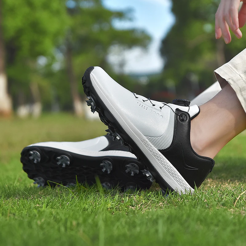 Spiked Men Golf Shoes Waterproof Microfiber Anti-collision Toe Outdoor Competition Sports Sneakers size 39-47