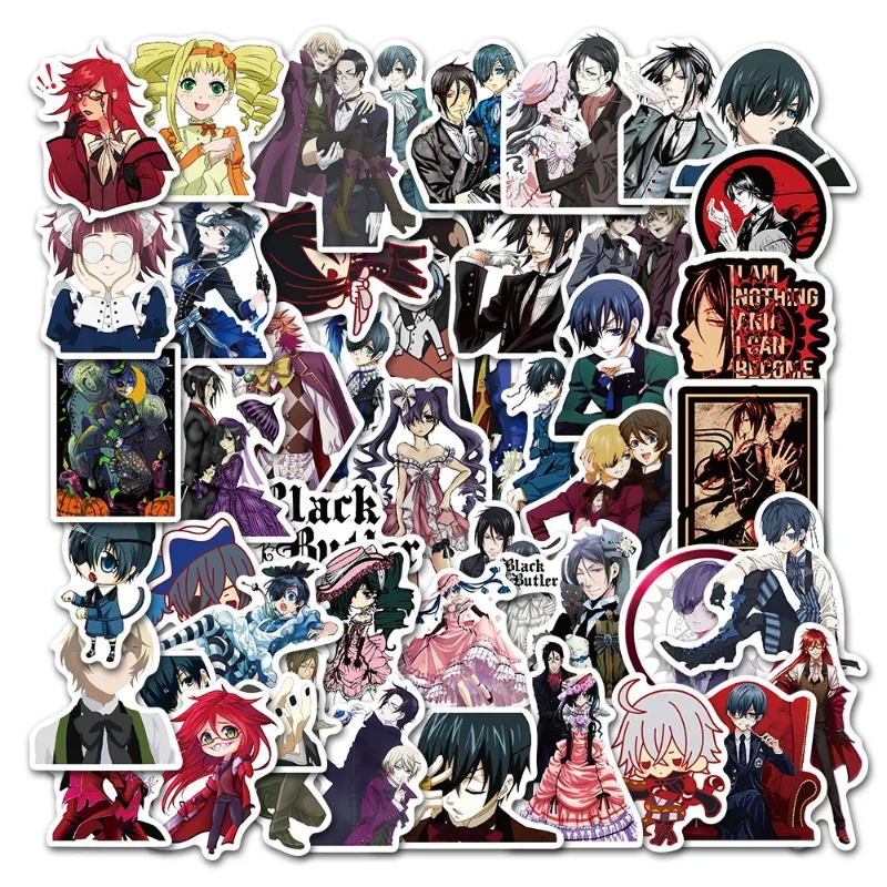 50/30/10PCS Sebastian Michaelis Popular Anime Surrounding Graffiti Stickers Mobile Tablet Skateboard Cup Waterproof Stickers