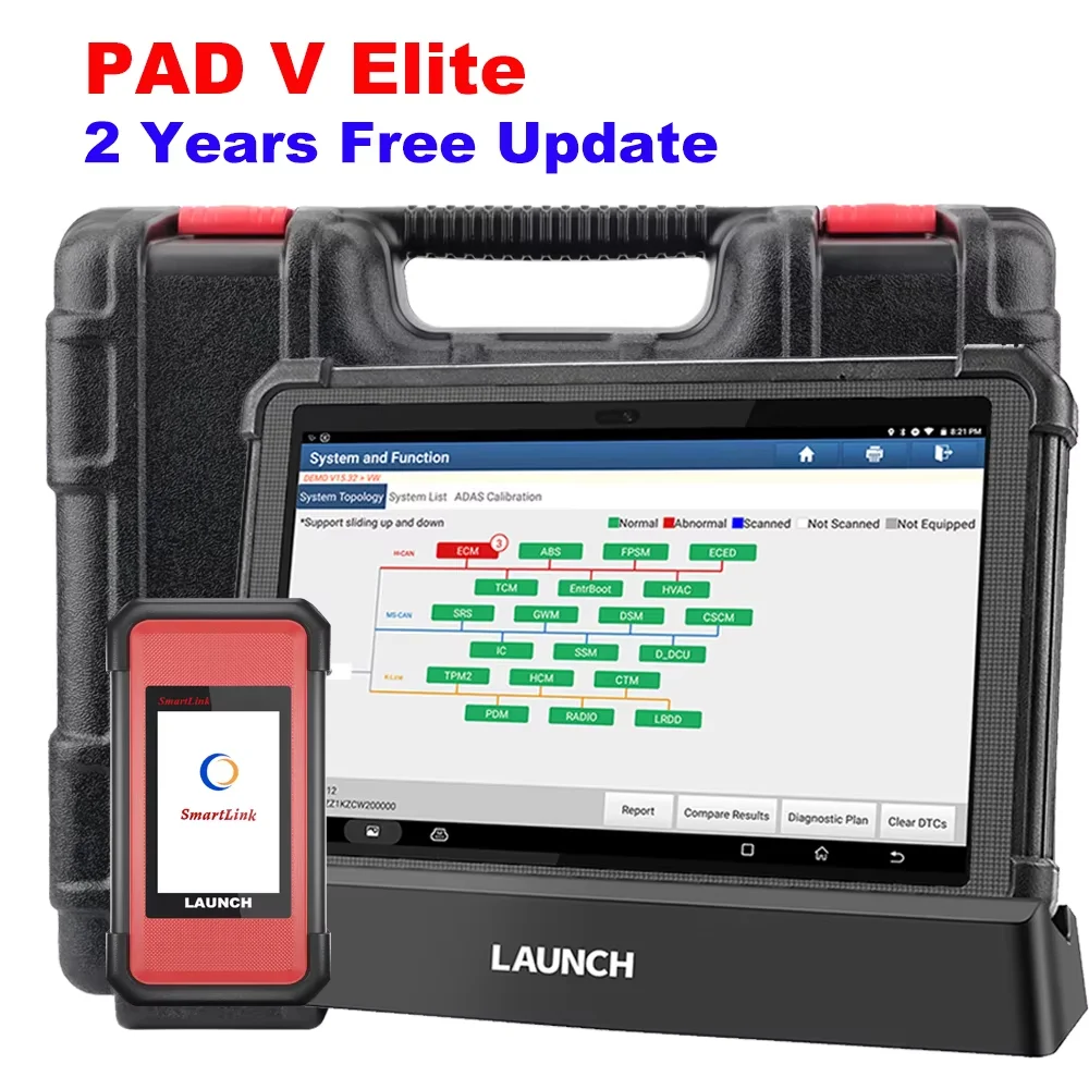LAUNCH X431 PAD V Elite ECU-Codierungs-Scan-Tool, Topologie-Karte, Diagnose-Scanner für alle Systeme, vollständige bidirektionale Steuerung & über 60 Reset-Funktionen