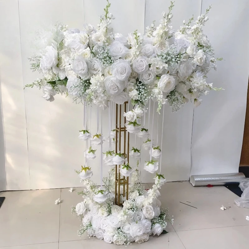 

High table ornament for wedding party decoration Metal gold flower stand