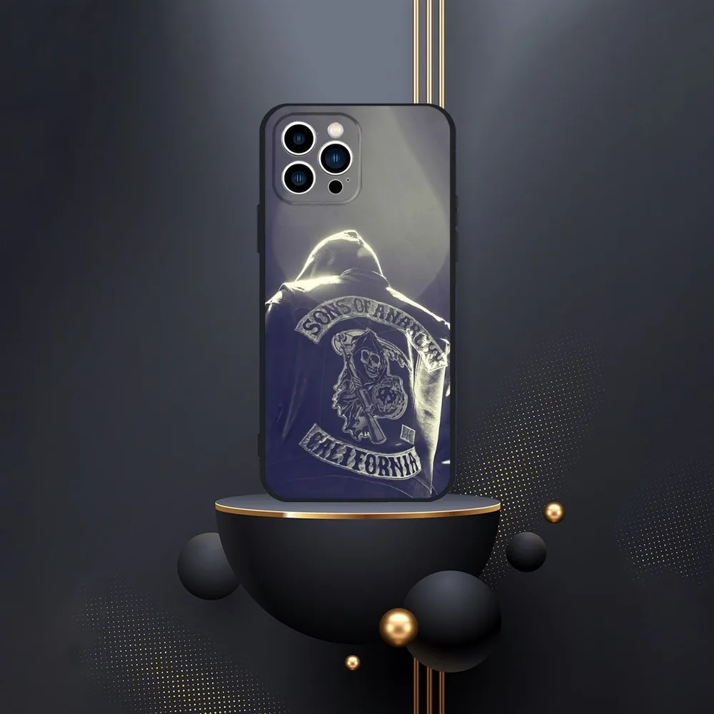 S-Sons Of A-Anarchy Phone Case For iPhone 16,15,14,13,12,Pro,Max,11,7,8,Plus,XR,XS Max Shockproof Silicone Soft Shell