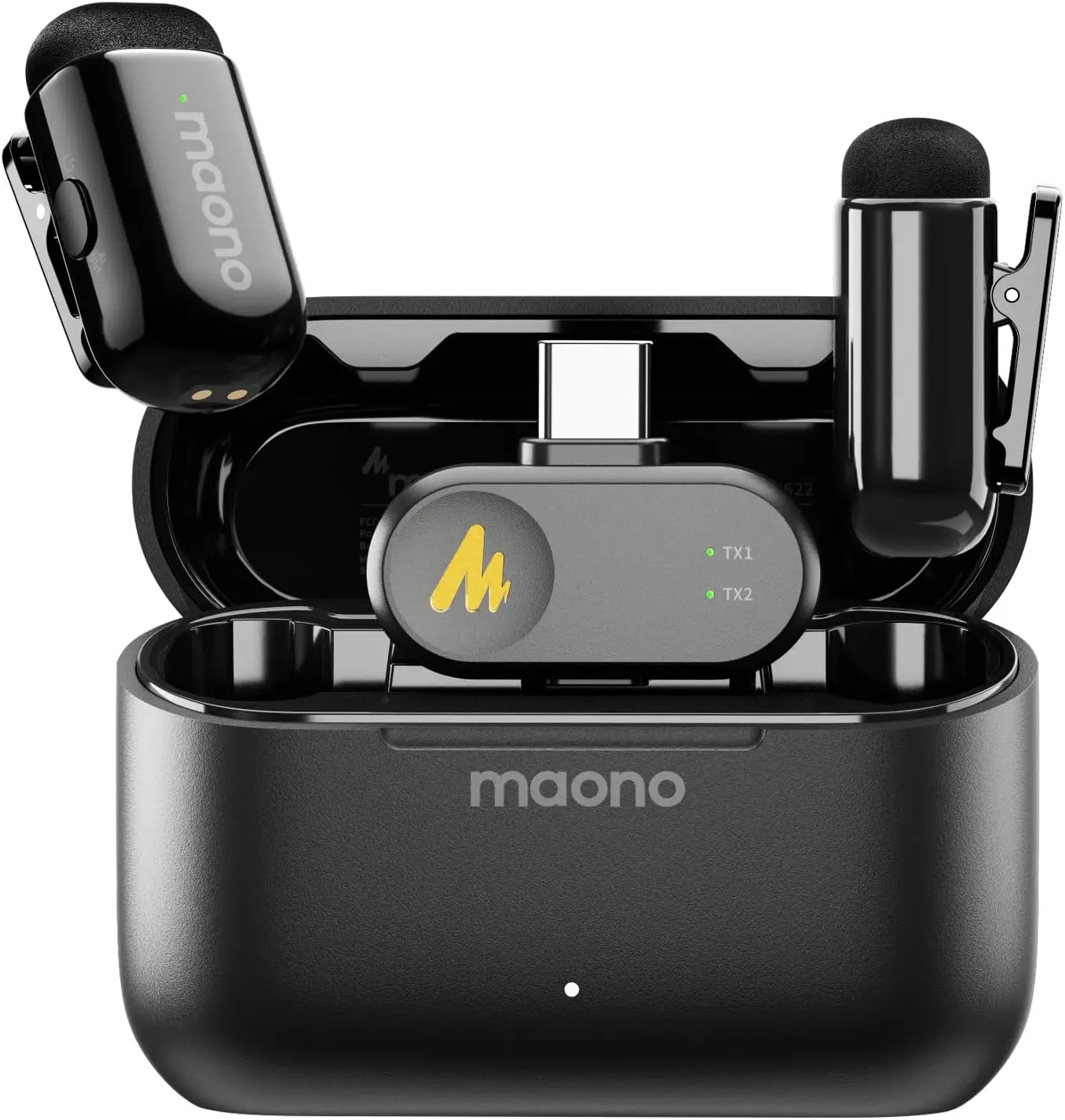 

Миниатюрный беспроводной петличный микрофон для iPhone и Android, шумоподавление, AI-фильтр голоса, 30 часов работы от батареи с зарядным чехлом