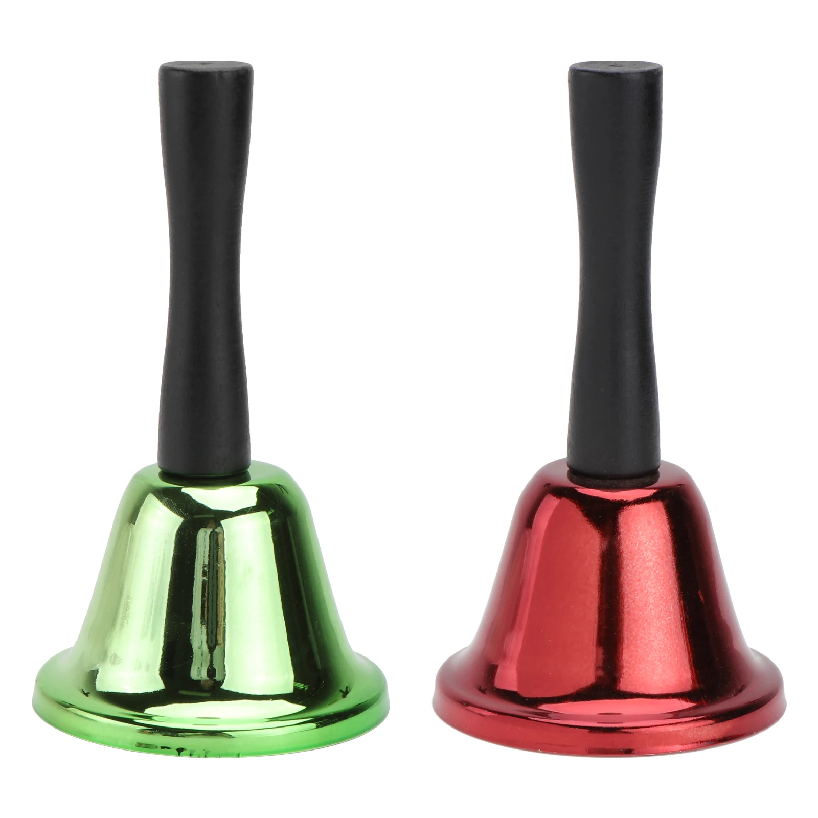 

2PCS Xmas Handbell Decorations Metal Red Green Decorative Bells Prop Party Dinner Bells
