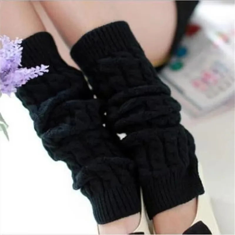 Woman Thigh High Warm Black Christmas Gifts Knit Knitted Knee Socks Winter Leg Warmers for Women Fashion Gaiters Boot Cuffs