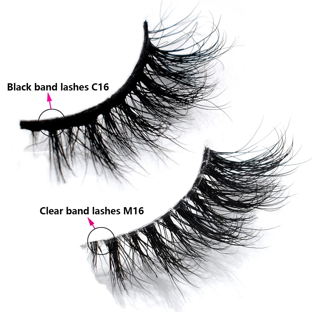 Clear Band Half Eye Mink Lashes Natural Lightweight Fluffy Soft 3D False Eyelashes Extension Reusable Short Mink Strip Lashes