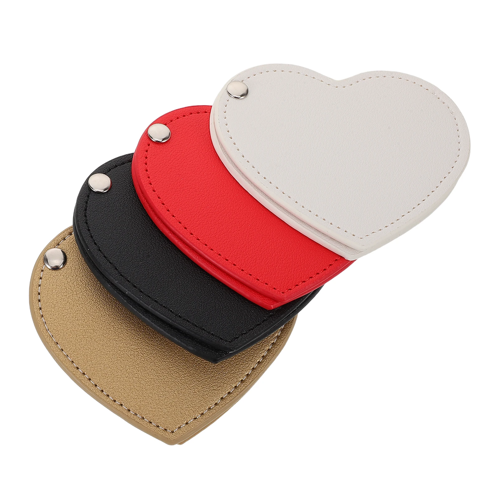 4 قطع مرآة مكياج صغيرة على شكل قلب قابلة للدوران وصغيرة الحجم بحجم مناسب للسفر، مرآة محمولة محمولة باليد من أجل اللمس أثناء التنقل #5