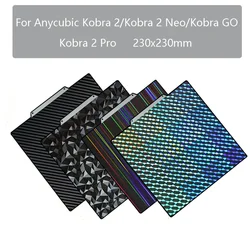 3D Printer Magnetic for Anycubic Cobra 2/ Pro/ Neo Peo PET Spring Steel Sheet 230x230mm Double Side Build Plate Heated Bed