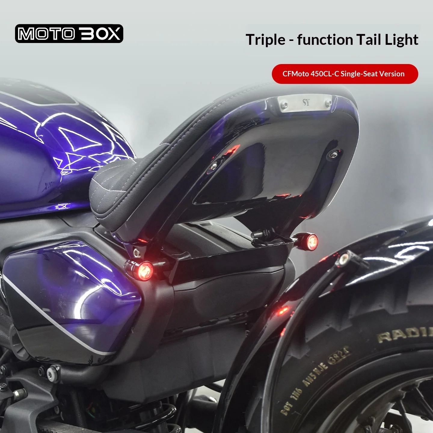 【Premium】For CFMOTO 450clc Single-Seater Version Modified with Three-In-One Kit: Retro LED Turn Signal and Brake Lights