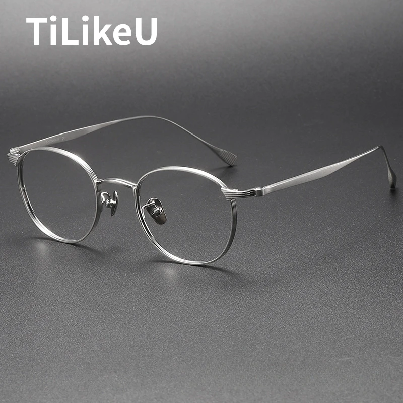 Designer Small Face Pure Titanium Round Eyeglass Frame ins Retro Literary Men Women New Custom Prescription Optics Glasses Frame