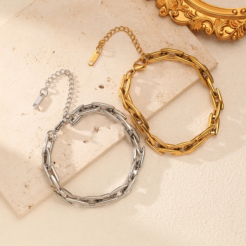 EILIECK 316L Edelstahl Hochwertiges Handgefertigtes Kettenhalsketten-Armband-Set Geschenk für Frauen Neue Mode Wasserdichter Schmuck – Detail 11