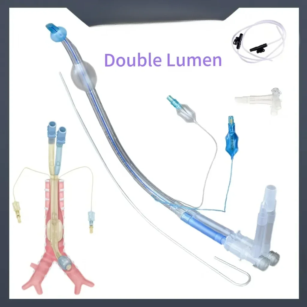 Double Lumen Endobronchial Tube Disposable Medical Surgical Consumable Endobronchial Medical Grade PVC Left / Right Tube