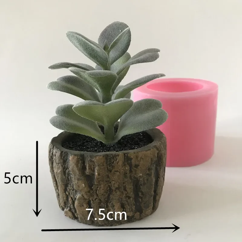 Small Round Cement Planter Maker Silicone Plaster Flower Pot Molds DIY Cactus Vase Making Mould