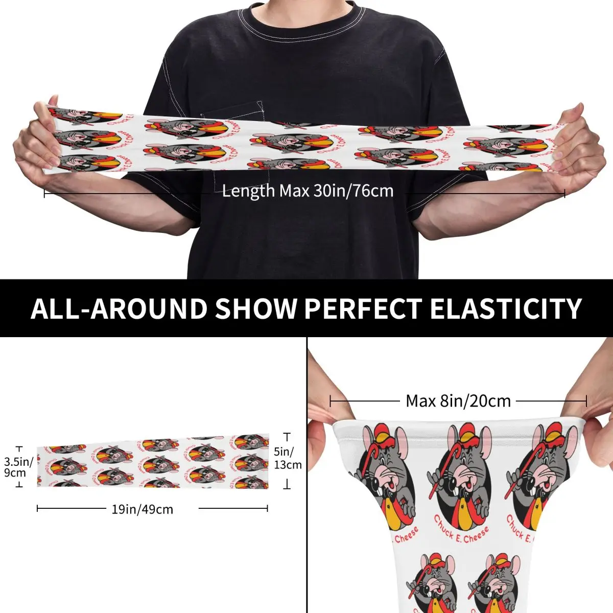 Pizza Time Theatre Chuck E Cheese Outdoor Arm Sleeves Sun UV Protection Cover Summer Ice Silk Cycling Tattoo Sleeves