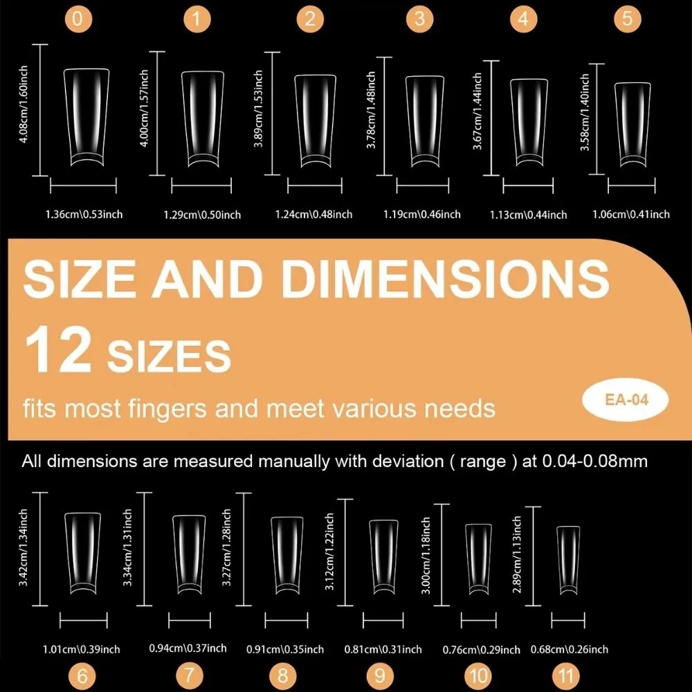 

600PCS New Clear False Nails Tips Duckbill Shaped Half Full Cover Fake Nails Acrylic Gel Nail Tips Nail Extension