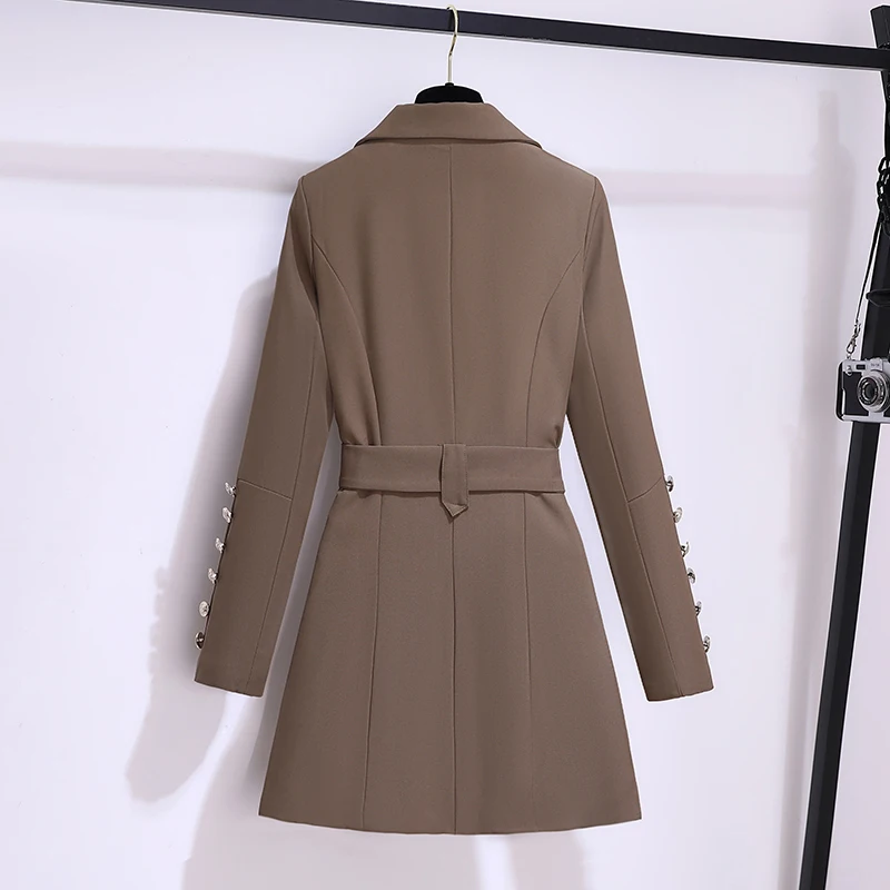 Black Slim Button A Suit Dress Autumn/Winter 2024 New in Coats Temperament Dres Temperament Fashion Slim Women Clothing Coat