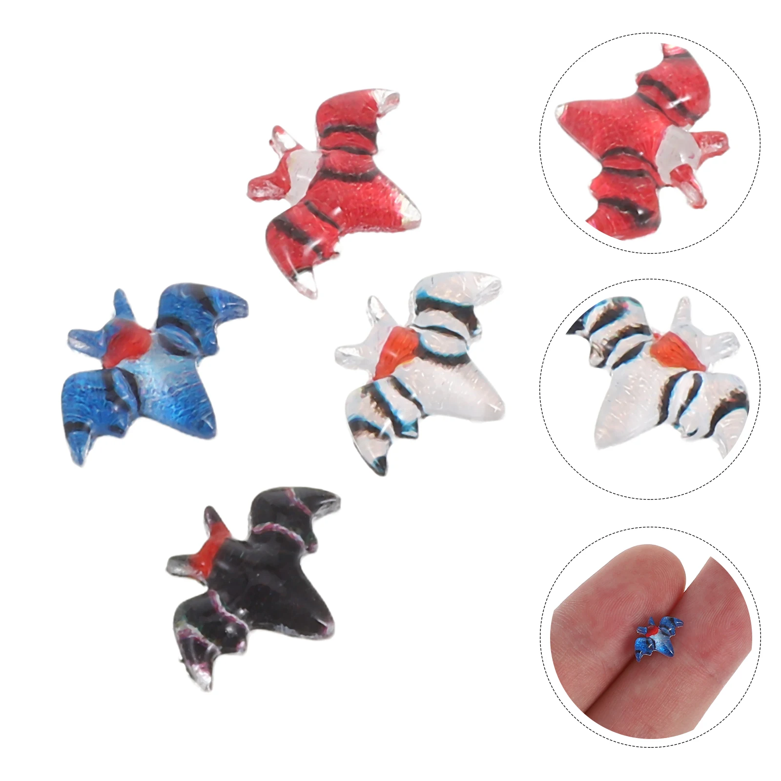 

80 Pcs Halloween Decorations Miniature Figurines Statue Bat Charms Resin Dollhouse Accessories