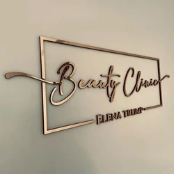 Custom Logo Letters Metal Office Reception Sign Building Signage Beauty Salon Logo Wall Sign Advertising Acrylic Sign