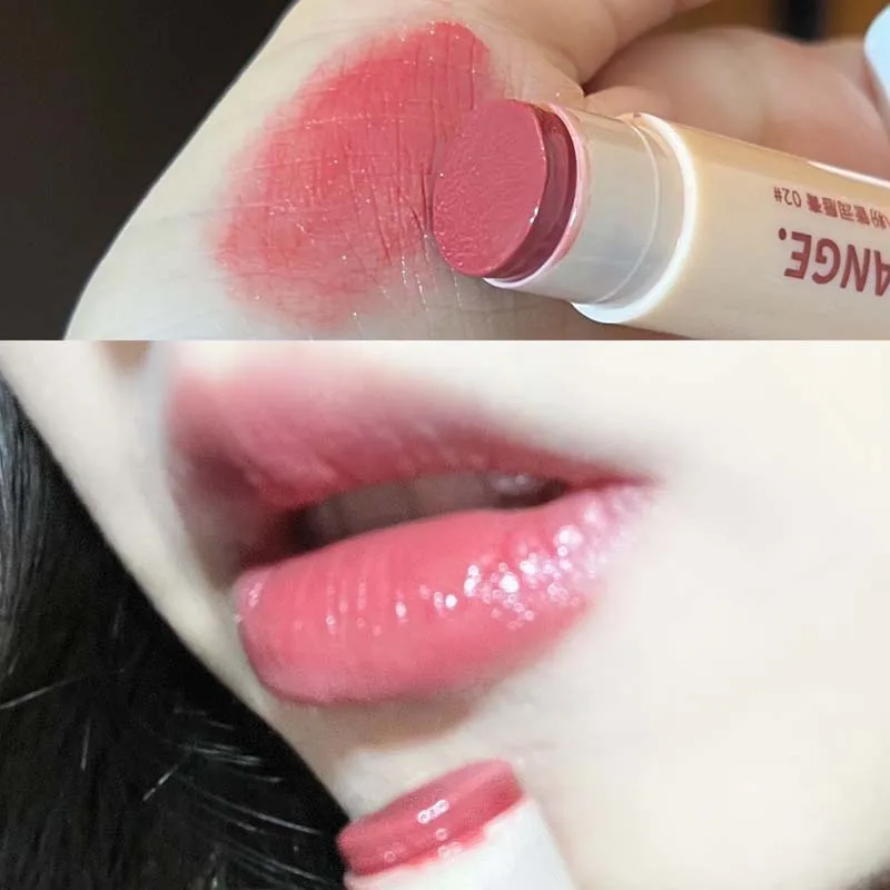 헤로란지 핑크 튜브 틴티드 립밤 수분 공급, 미백, 학생용 립 마스크 & 립스틱