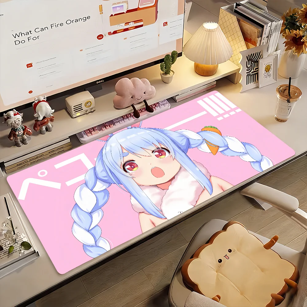 Large Waifu 90x40cm Rabbit Idol Girl Extra Large Thick Mouse Pad Non Slip Rubber Base Stitched Edge Desk Mat For PC Laptop