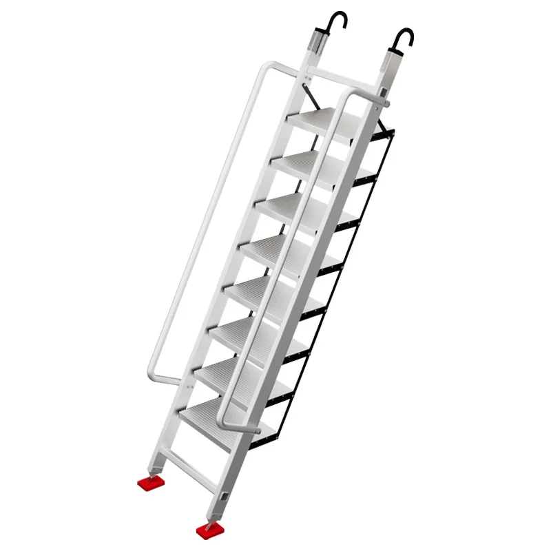 

Indoor attic ladder Household aluminum alloy ladder Handrails Outdoor use Thickened climbing steps Wide folding ladder