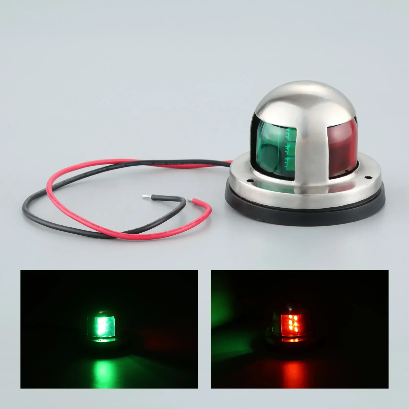 1 Pc Marine Boat Yachts 12V LED Navigation Light Stainless Steel Red And Green Bow Sailing Lights Deck Mount Boats Accessories