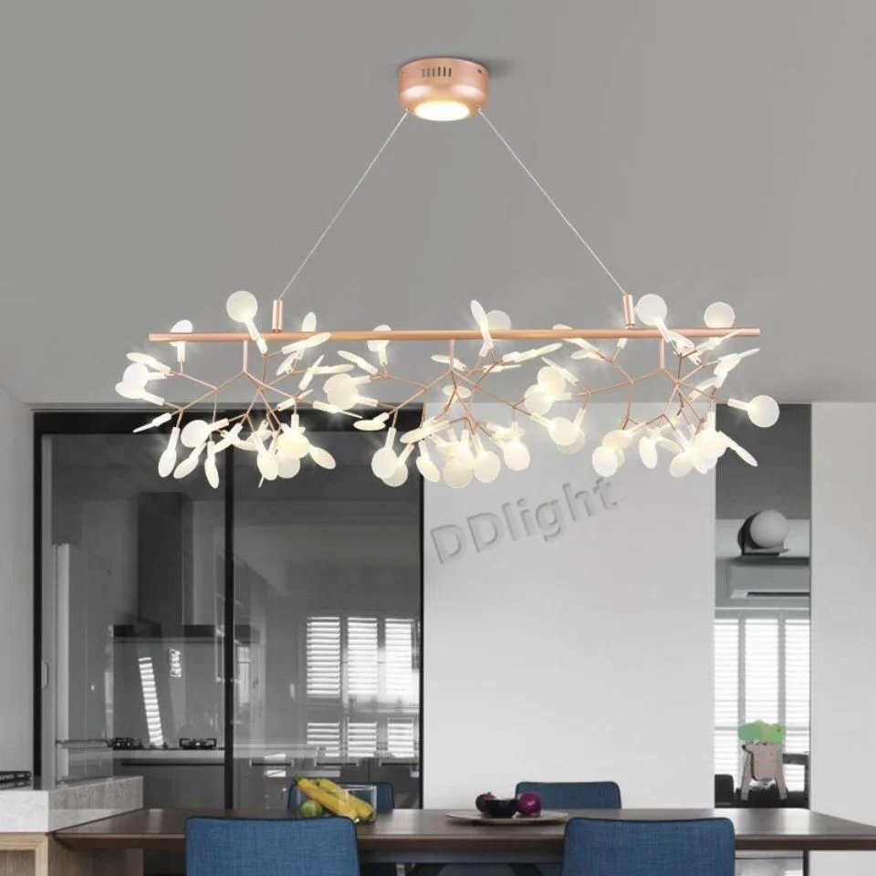 2024 New Style Hanging Chandelier Modern Home Romantic Living Room Kitchen Firefly LED Pendant Lamp Luxury Rings Lustre Lighting