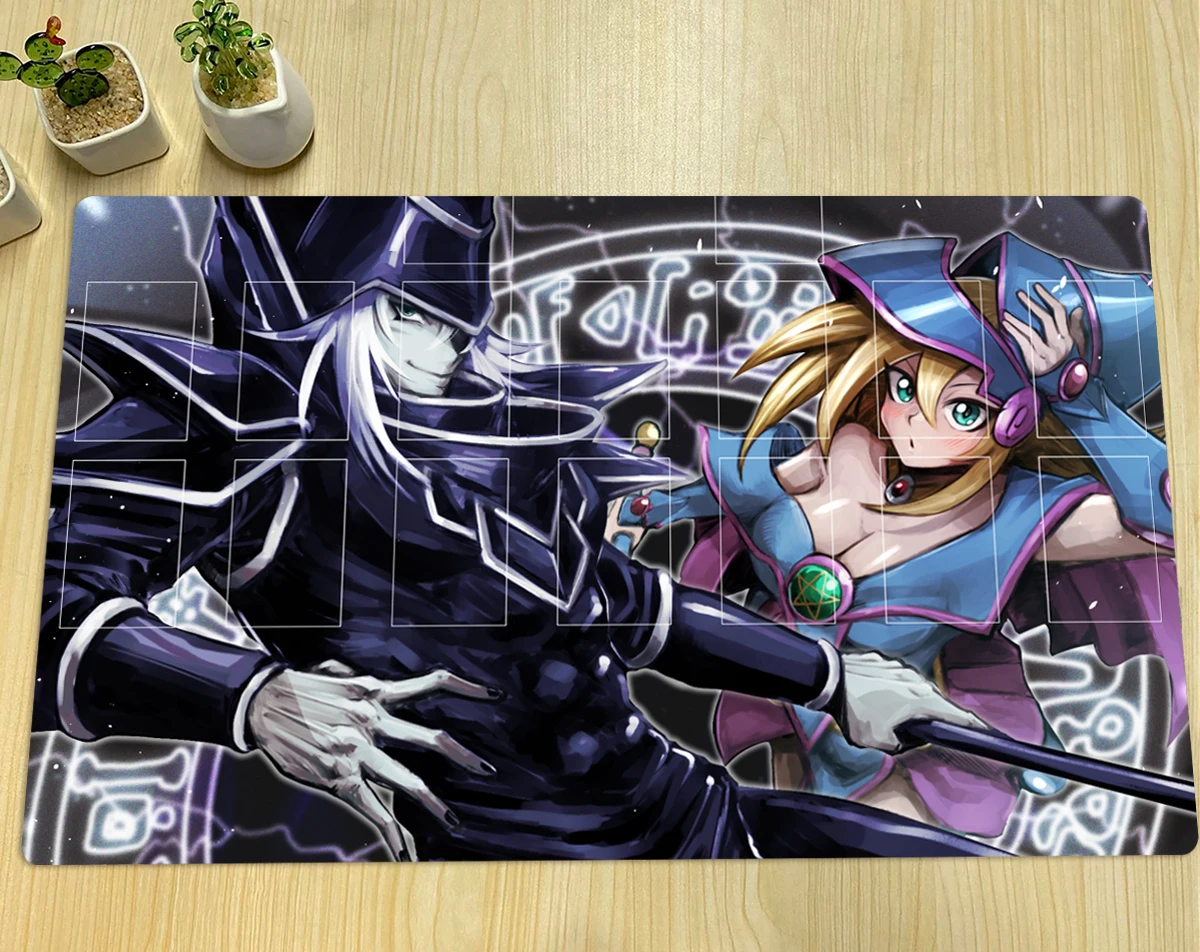 YuGiOh Dark Magician Girl TCG Mat Magician Navigation CCG Playmat Board Game Pad Trading Card Game Mat Mouse Pad Zone Free Bag