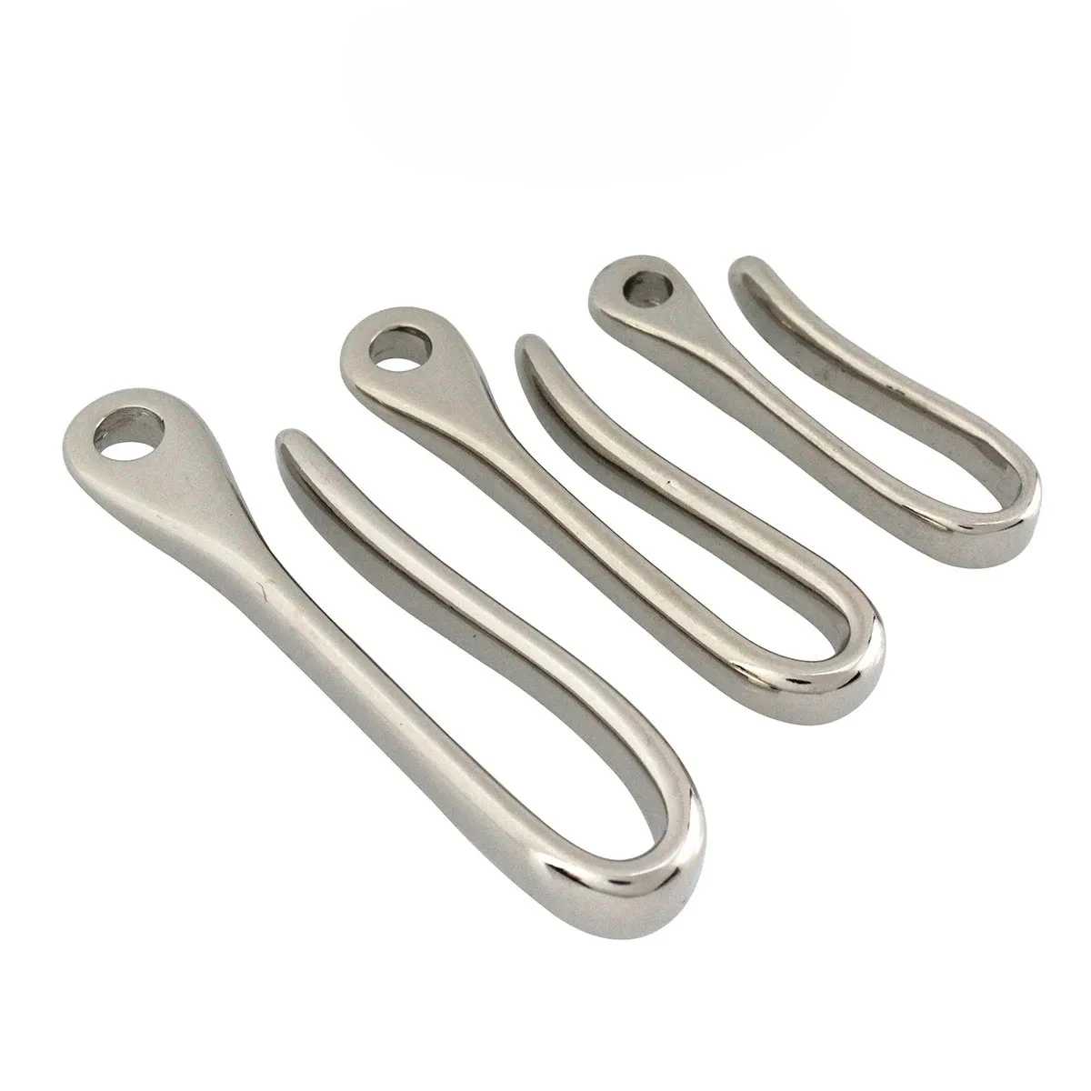 

1 x Brass Belt U Hook Fob Clip Keychain Retro Vintage Chrome plated Key Ring Wallet Fish Hook 3 sizes available