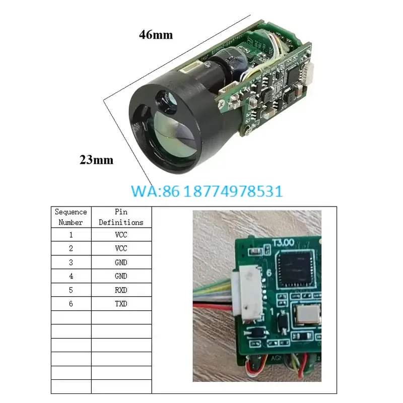 Wmwmnu Cylinder Range Finder Sensor 500m 1000m Long Range Module 5hz Distance Measurement Sensor for Positioning