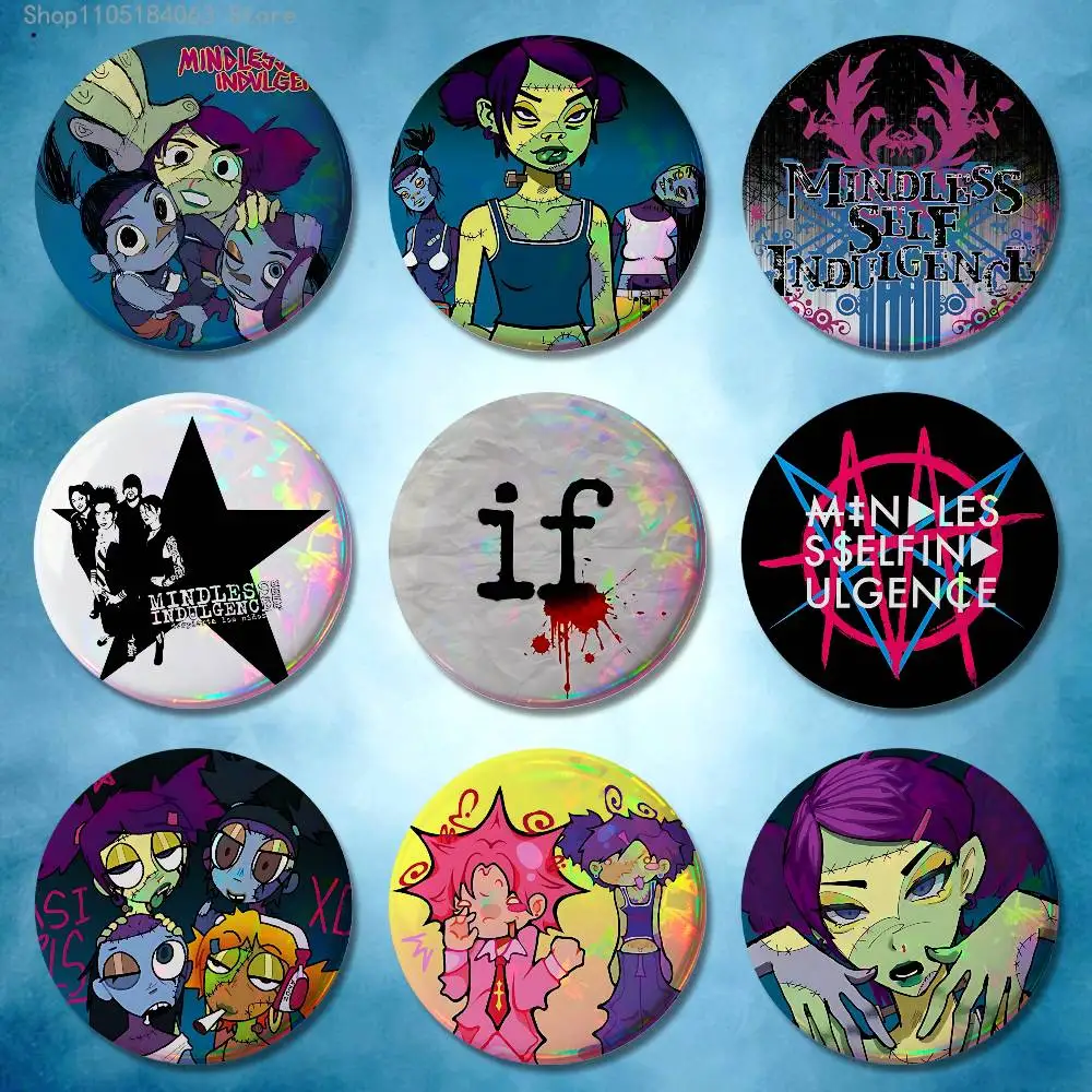 M-Mindless Self Indulgence Jimmy Badges Button Round Creative Pin Brooch Badge Bag Decor Accessories Fans Collect Friends Gifts